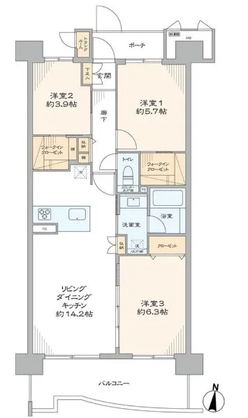 ビー・シティキャナルウイングの間取り図
