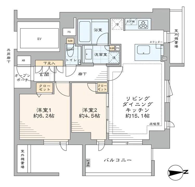 プラウド神楽坂の間取り図