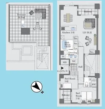プラウド上原の間取り図