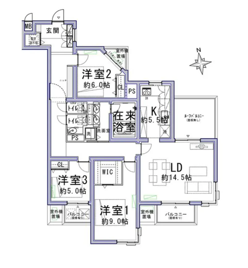 ルネ中目黒ガーデンの間取り図