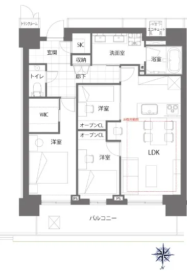 ザ・パークハウス晴海タワーズクロノレジデンスの間取り図