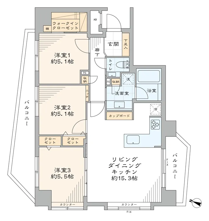 ジェイパーク神楽坂の間取り図