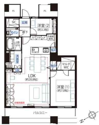 晴海アイランドトリトンスクエアビュータワーの間取り図
