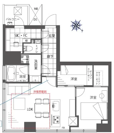 マジェスタワー六本木の間取り図