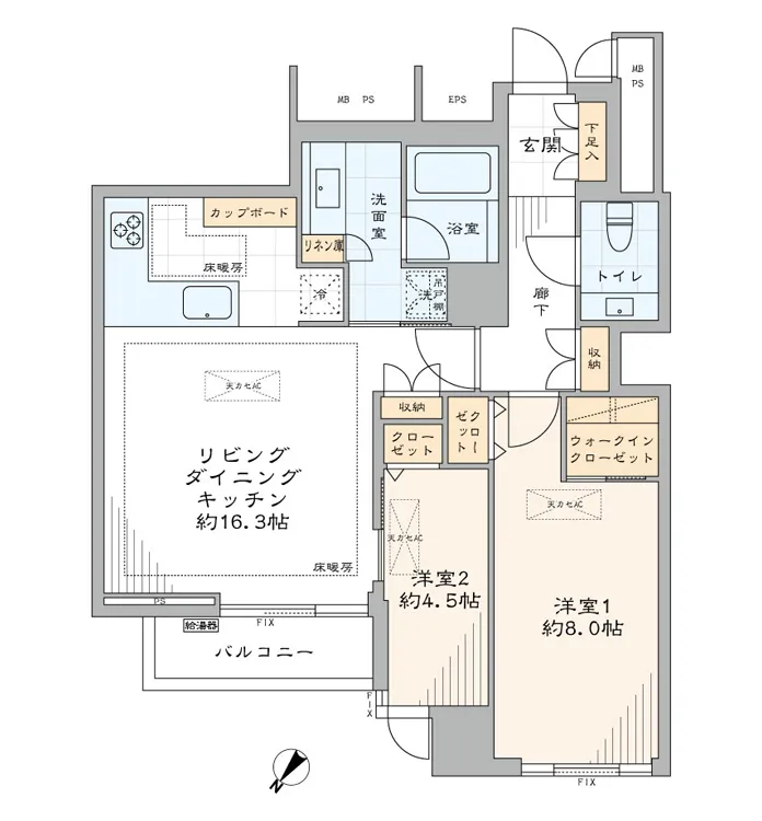 パークハウス赤坂氷川の間取り図