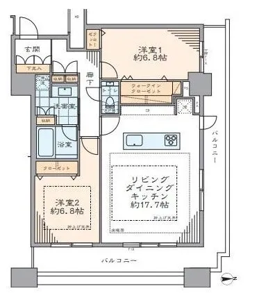 ラクシア品川ポルトチッタの間取り図