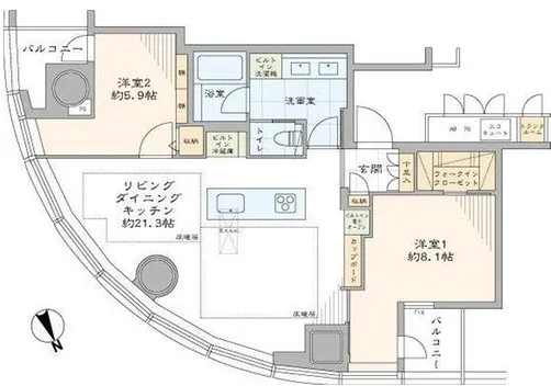 ワテラスタワーレジデンスの間取り図