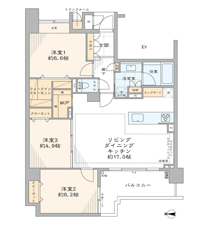 クリオ新宿戸山壱番館の間取り図