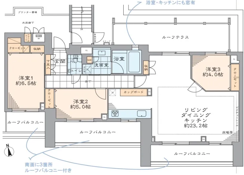 神楽坂パークハウスの間取り図