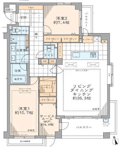 パーク・コート市谷加賀町二丁目の間取り図