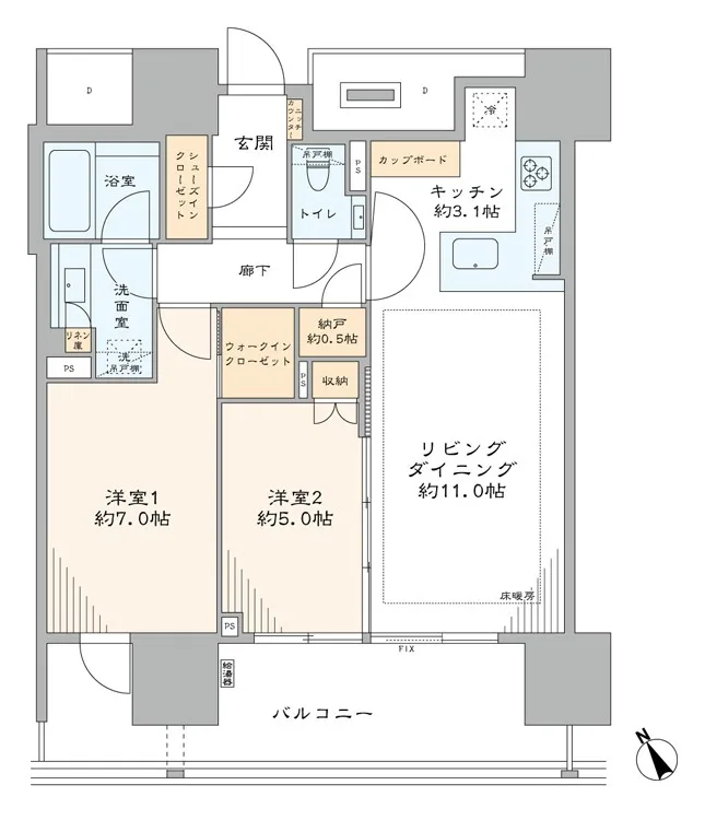 グランドヒルズ恵比寿の間取り図