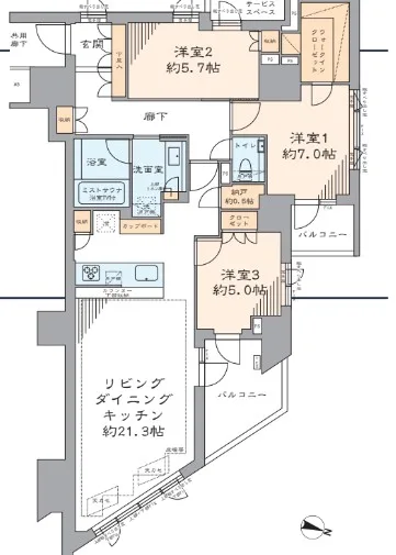プラウド神楽坂マークスの間取り図