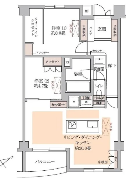 ザ・アッパーレジデンス・アット・南青山の間取り図