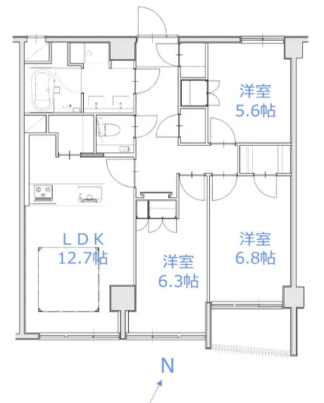 ドミール五番町 1号棟の間取り図