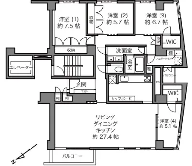 第二高輪ハウスの間取り図