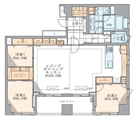 パークハウス平河町の間取り図