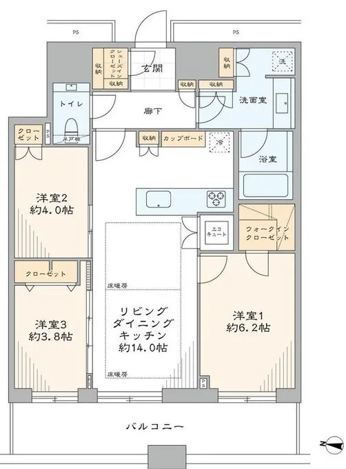 勝どきザ・タワーの間取り図