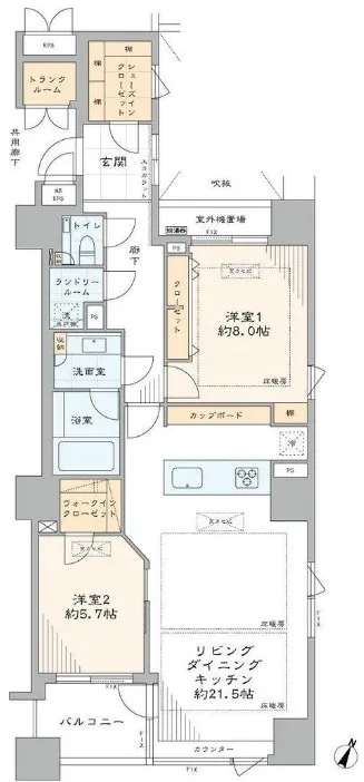 パークハウス二番町の間取り図