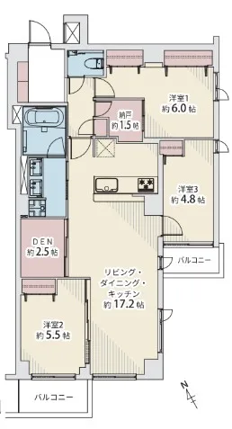 南青山ユニハイツの間取り図
