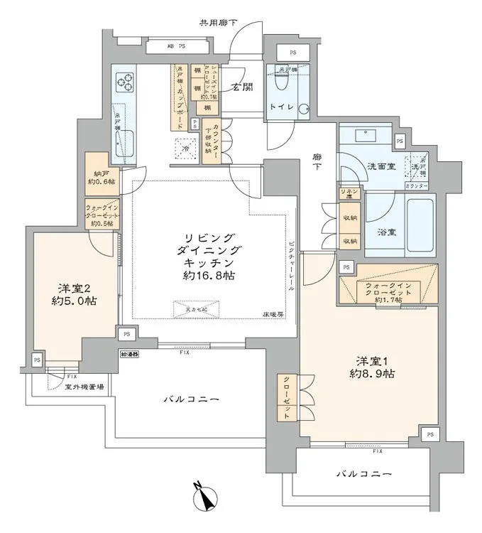 ザ・パークハウス御苑内藤町の間取り図