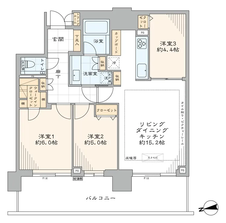 パークシティ中央湊ザタワーの間取り図